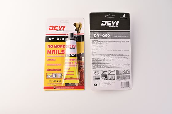 ผสมผสานการก่อสร้างที่ยืดหยุ่นและกันน้ํา ผสมผสานที่แข็งแกร่ง DEYI DY-G60 ไม่มีเล็บอีก กาวสําหรับกระจกและแผ่นผนัง