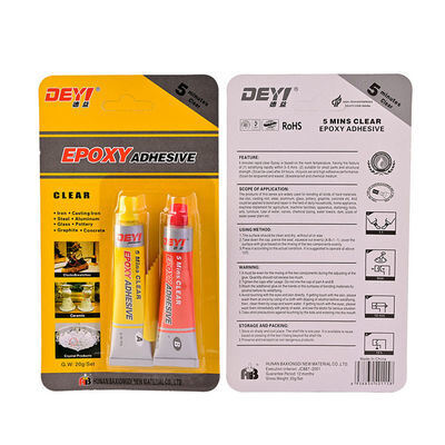 Quick-Set 5-Min Clear Epoxy AB Glue High Strength Adhesive 30-Min Fast Curing For Metal Industrial Repair And Precision Assembly