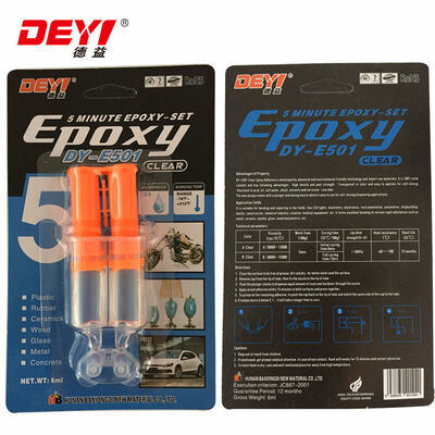 5 นาที การรักษาความแข็ง กระจกใส Epoxy Resin ผูกมัด ความแข็งแรงสูง การรักษาความแข็งเร็วสําหรับการซ่อมแซมอุตสาหกรรมโลหะและการประกอบความแม่นยํา